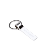 Porte-clés métallique brillant avec tige pour ajouter et retirer les clés vue principale
