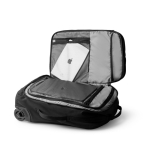 Trolley en nylon recyclé avec compartiments organisés et poignées couleur noir vue détaillée 2