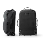 Trolley en nylon recyclé avec compartiments organisés et poignées couleur noir vue détaillée 3