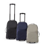 Trolley en nylon recyclé avec compartiments organisés et poignées couleur noir vue détaillée 6