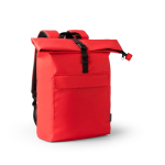 Sac à dos extensible en polyester écoresponsable avec compartiment principal 15'' couleur rouge première vue d'usage
