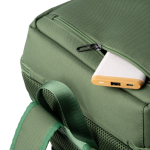 Sac à dos rembourré en polyester recyclé avec ouverture par le haut 15'' couleur vert foncé vue détaillée 6