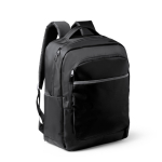 Sac à dos pour ordinateur portable en nylon recyclé avec poche antivol 16” couleur noir première vue d'usage