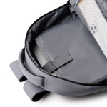 Sac à dos pour ordinateur en plastique recyclé avec bandes réfléchissantes 15” couleur gris vue détaillée 2