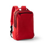 Sac à dos en polyester recyclé avec dos et bretelles rembourrés 14'' couleur rouge première vue d'usage