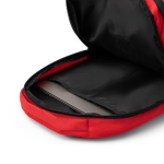 Sac à dos en polyester recyclé avec dos et bretelles rembourrés 14'' couleur rouge vue détaillée 3