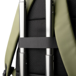 Sac à dos professionnel en cuir synthétique avec double poche rembourrée 17” couleur vert foncé vue détaillée 4