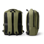 Sac à dos professionnel en cuir synthétique avec double poche rembourrée 17” couleur vert foncé vue détaillée 5