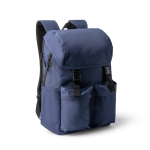 Sac à dos en polyester recyclé avec rabat à boucles 15” couleur bleu marine première vue d'usage