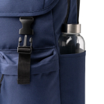 Sac à dos en polyester recyclé avec rabat à boucles 15” couleur bleu marine vue détaillée 1
