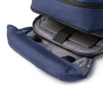 Sac à dos en polyester recyclé avec rabat à boucles 15” couleur bleu marine vue détaillée 4