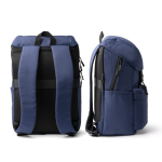 Sac à dos en polyester recyclé avec rabat à boucles 15” couleur bleu marine vue détaillée 6