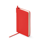 Carnet A6 à couverture rigide en simili cuir avec stylo à encre bleue, pages lignées couleur rouge deuxième vue d'usage