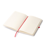 Carnet en carton A5 avec porte-stylo et pages lignées couleur rouge vue détaillée 1
