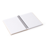 Carnet A5 en carton recyclé issu de briques de lait avec détail en bambou couleur naturel vue détaillée 3