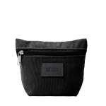 Trousse de toilette en velours côtelé avec fermeture éclair et patch en cuir synthétique vue principale