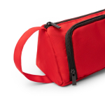 Trousse de toilette en polyester recyclé avec ouverture supérieure et poignée couleur rouge vue détaillée 1