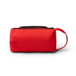 Trousse de toilette en polyester recyclé avec ouverture supérieure et poignée couleur rouge vue détaillée 4