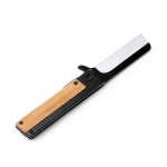 Couteau pliant avec verrouillage de sécurité et clip en acier inoxydable noir mat couleur naturel première vue d'usage