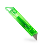 Cutter au design translucide avec système de sécurité auto-rétractable couleur vert vue détaillée 1
