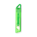 Cutter au design translucide avec système de sécurité auto-rétractable couleur vert vue détaillée 4