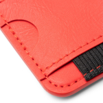 Porte-cartes magnétique en cuir synthétique à deux compartiments couleur rouge vue détaillée 1