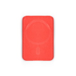 Porte-cartes magnétique en cuir synthétique à deux compartiments couleur rouge