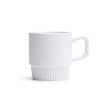 Mug en céramique à base biseautée et finition brillante 350ml couleur blanc troisième vue