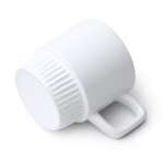 Mug en céramique à base biseautée et finition brillante 350ml couleur blanc vue détaillée 2