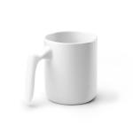 Mug en céramique avec anse ergonomique et finition extérieure brillante 350ml couleur blanc première vue d'usage