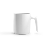 Mug en céramique avec anse ergonomique et finition extérieure brillante 350ml couleur blanc troisième vue