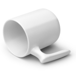 Mug en céramique avec anse ergonomique et finition extérieure brillante 350ml couleur blanc vue détaillée 1