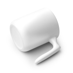 Mug en céramique avec anse ergonomique et finition extérieure brillante 350ml couleur blanc vue détaillée 2