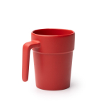 Tasse en céramique avec anse ergonomique et intérieur assorti 250ml couleur rouge première vue d'usage