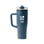 Mug isotherme en acier inoxydable et plastique avec paille 830ml vue principale