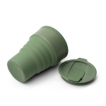Gobelet pliable en silicone finition mate avec anneau amovible 400ml couleur vert foncé vue détaillée 3