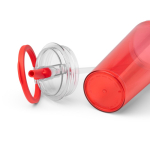 Gobelet translucide avec paille, poignée rabattable et système anti-gouttes 670ml couleur rouge vue détaillée 2