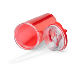 Gobelet translucide avec paille, poignée rabattable et système anti-gouttes 670ml couleur rouge vue détaillée 3