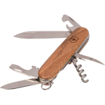 Couteau Victorinox en inox et bois avec 10 fonctions intégrées couleur bois deuxième vue