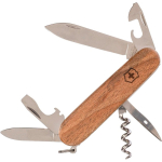 Couteau Victorinox en inox et bois avec 10 fonctions intégrées couleur bois quatrième vue