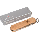 Couteau Victorinox en inox et bois avec 5 fonctions pratiques couleur marron quatrième vue
