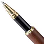 Set d'écriture bois et laiton avec étui bois, encre bleue