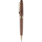 Stylo rotatif en noyer et laiton à encre bleue Dokumental première vue