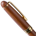 Stylo rotatif en noyer et laiton à encre bleue Dokumental douxième vue