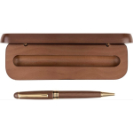 Stylo rotatif en noyer et laiton à encre bleue Dokumental deuxième vue