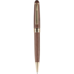 Stylo rotatif en noyer et laiton à encre bleue Dokumental troisième vue