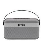 Enceinte sans fil BrandCharger avec double basses 16 W couleur argenté avec zone d'impression