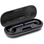 Écouteurs sans fil BrandCharger avec boîtier USB-C couleur gris graphite troisième vue