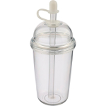 Gobelet RPET avec couvercle vissé et paille 500 ml couleur transparent cinquième vue