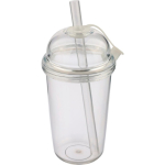Gobelet RPET avec couvercle vissé et paille 500 ml couleur transparent sixième vue
